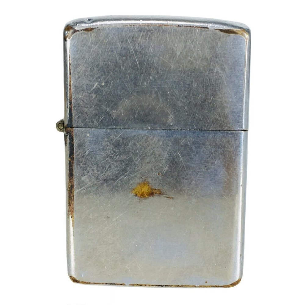 Vintage 1971 Zippo Lighter Chrome Brass Case Brushed Chrome Steel Insert USA